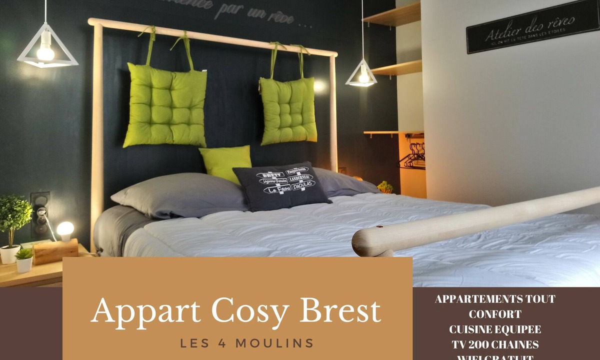Rive Droite Apartment | Appart Cosy Brest Les 4 Moulins