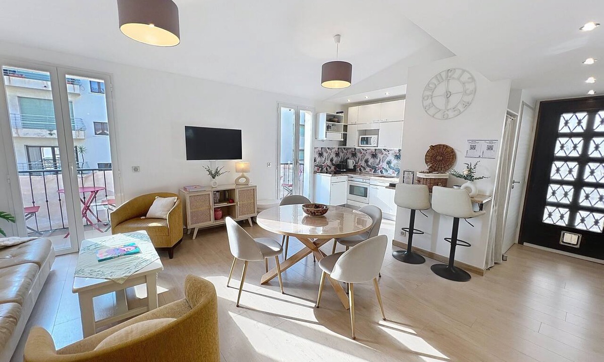 Prado - Republique Apartment | Cannes bright sunny close Ctr 2 BR flat mezzanine balconies Olam Properties