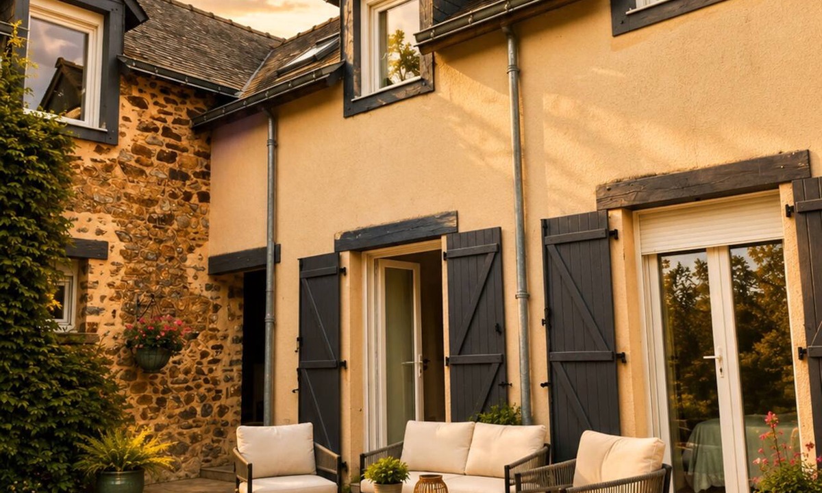 Loiron-Ruille House | Chic stone house & quiet, tree-lined garden