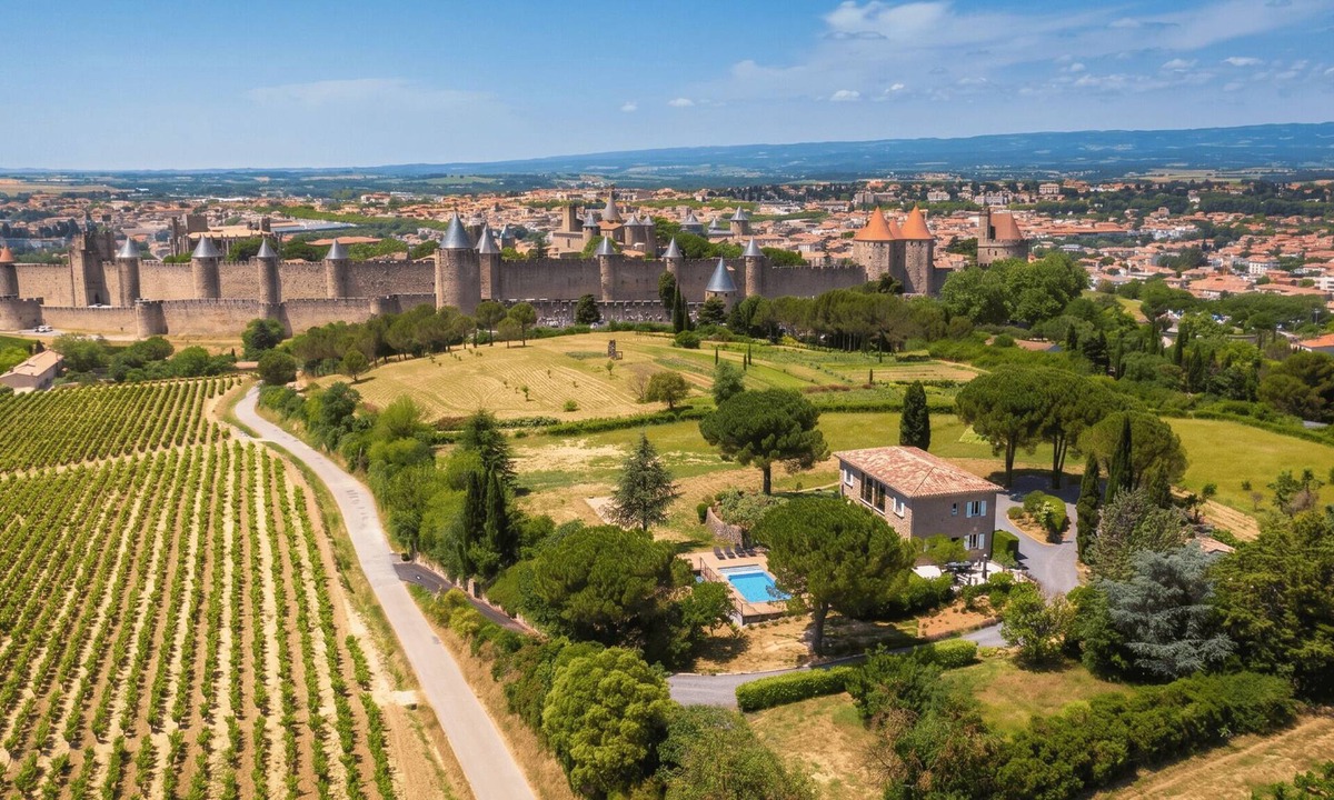 Carcassonne Villa | PANORAMIC VILLA · No Car Needed · 360° UNESCO Views · Pool · Aircon · Jacuzzi