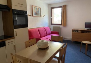 20m from resort center, 2nd floor, view resort, fitness, swimming pool, sauna, tv, ski locker, 26m²