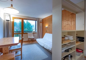 6th floor, view mountain, balcony, ski locker, 28m², Valmorel