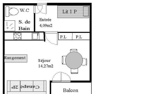 Aussois Apartment | 21 m² Studio flat ∙ 1 bedroom ∙ 3 guests