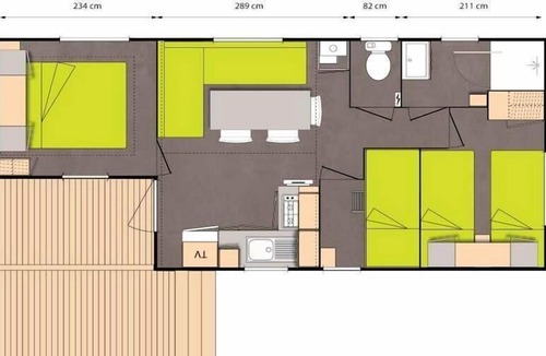 Saint-Romans House | Camping Lac du Marandan *** - Mobile home Comfort Plus 4 Rooms 6 People