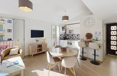 Prado - Republique Apartment | Cannes bright sunny close Ctr 2 BR flat mezzanine balconies Olam Properties