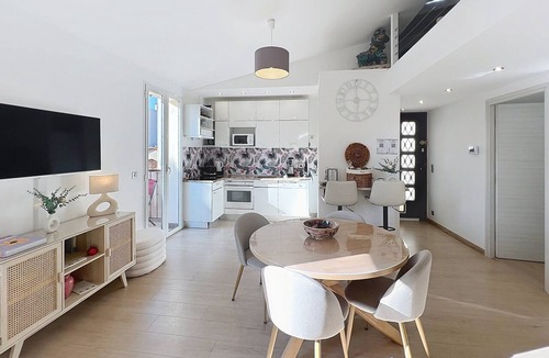 Prado - Republique Apartment | Cannes bright sunny close Ctr 2 BR flat mezzanine balconies Olam Properties