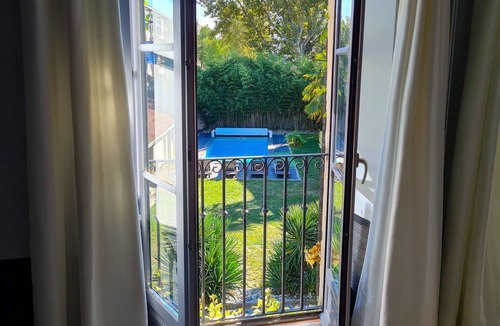 Saint-Priest House | Double room overlooking landscaped garden and swimming pool in charming house