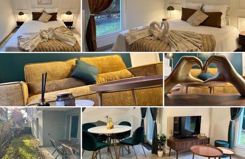 Saint-Priest Apartment | Emerald Chic - Terrace Fiber & Parking - 4 Guests - AC