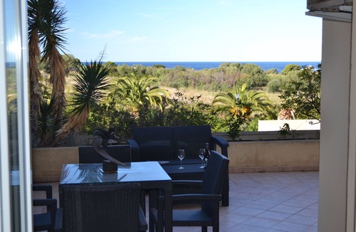 L'Ile-Rousse Apartment | Nice modern apartment air-conditioned ground floor with sea view, large terrace.