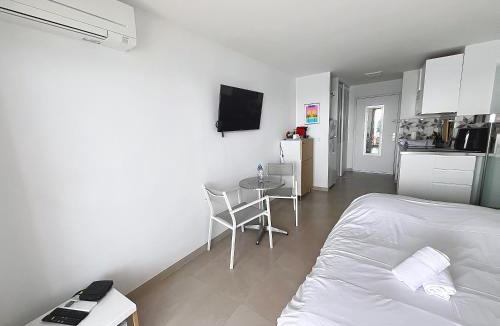 Cannes La Bocca Apartment | Studio beautiful sea view direct beach access parking AC