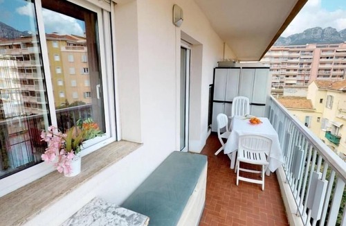 Menton Apartment | Top Floor Studio with Terrace and Private Parking