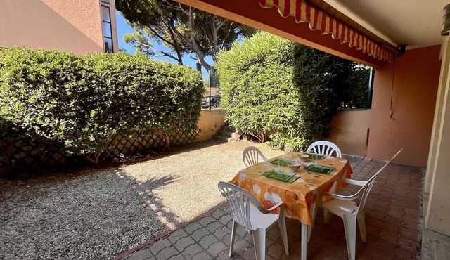 Beachside 2-Room Apartment with Private Garden, Terrace, and Parking