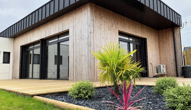 Belle Maison Plain Pied Contemporaine en Ossature Bois à 300 m des Plages
