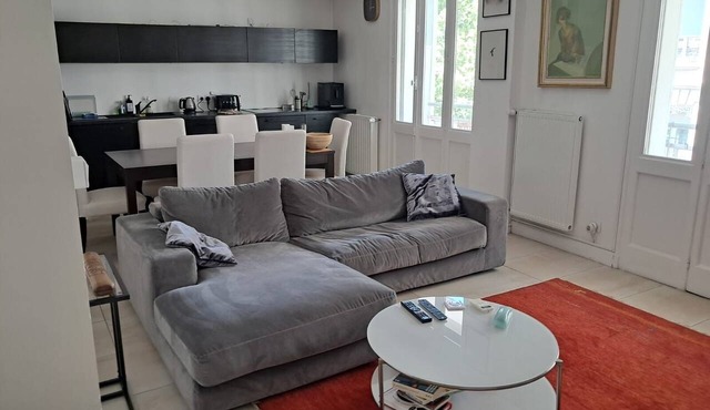 Central and modern 100% air-conditioned apartment 5 minutes walk from the Rhone quays