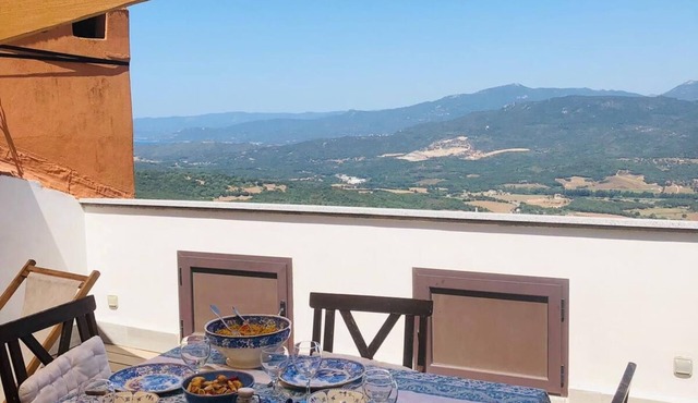 Charming apartment in Sartène, South Corsica, terrace with panoramic view