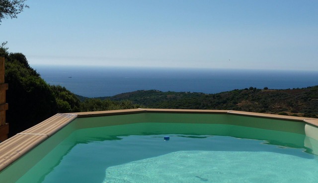 Cottages: sea view, Beach 5mn, above ground pool, Villanova, 10 km Ajaccio, Co