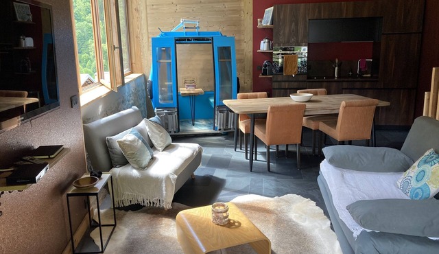 Duplex with shared sauna, mountain view balcony and ski shuttle 5 minutes away