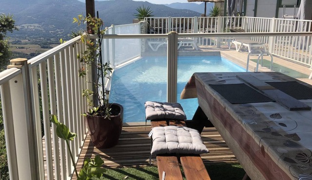 Homerez - Chalet for 4 ppl. with swimming-pool, terrace and balcony at Olmeto