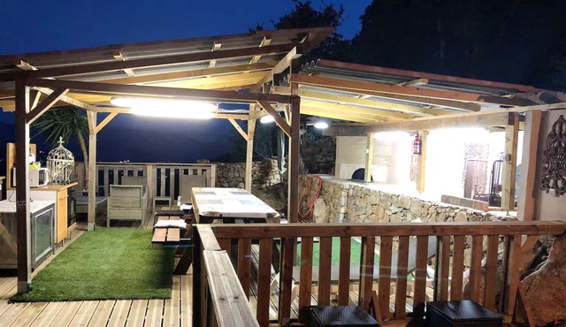 Homerez - Chalet for 5 ppl. with swimming-pool, sea view and terrace at Olmeto