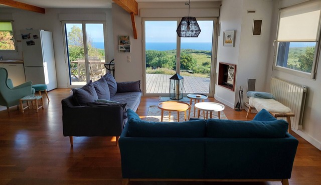 Large, modern vacation home with stunning sea views