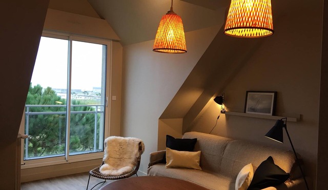 large new studio sea view full south center bourg