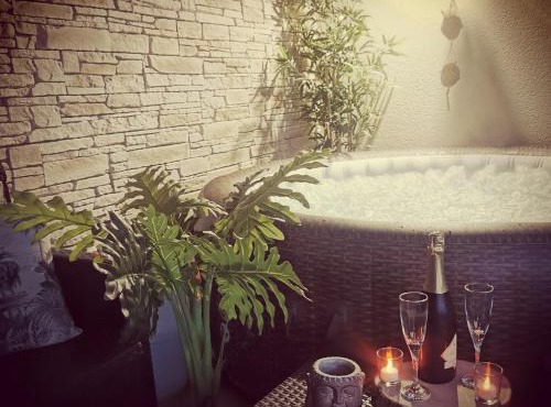 Logement cosy avec piscine et jacuzzi privatifs