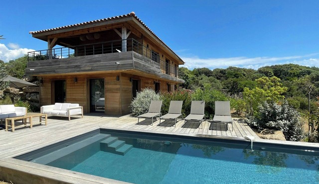 Modern villa with sea view in Corsica