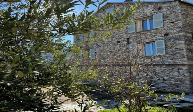 Old building with heated swimming pool