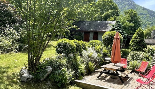 Renovated chalet-style sheepfold at the entrance to the village of Cauterets