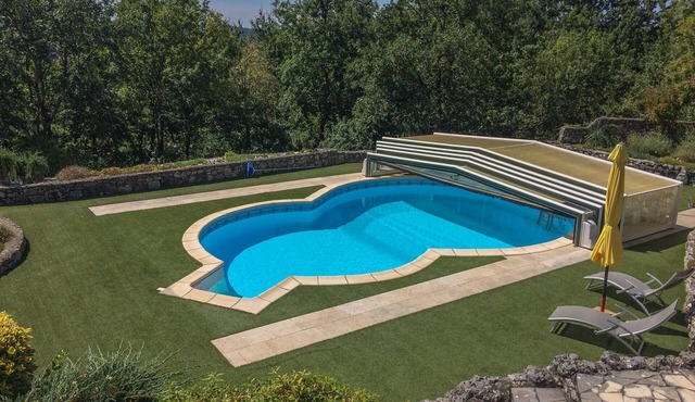 Renovated stone watch tower with private pool
