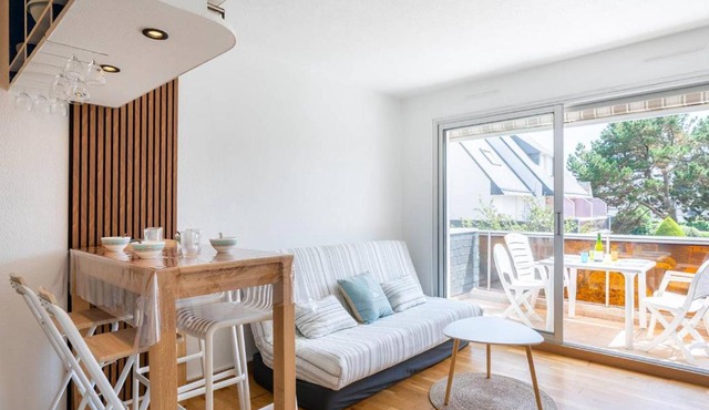 Studio cabine proche plage avec balcon sud, Wifi, et parking - Carnac - FR-1-477-98