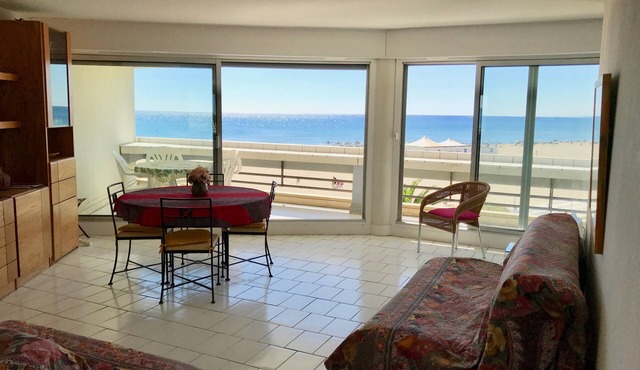 T3 direct beach superb view on sea 71m2 6 pers + parking