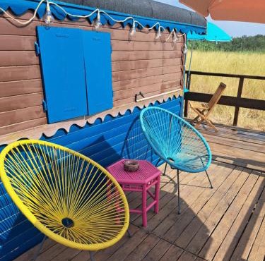 Tiny House Roulotte pleine campagne dans ferme biologique